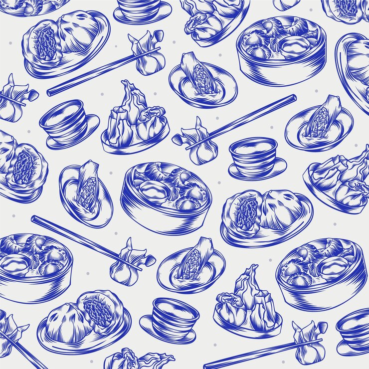 Free Vector hand drawn engraved restaurant doodles
