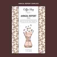 Free vector hand drawn engraving annual report template for coffee shop