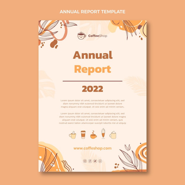 hand drawn engraving coffee shop annual report