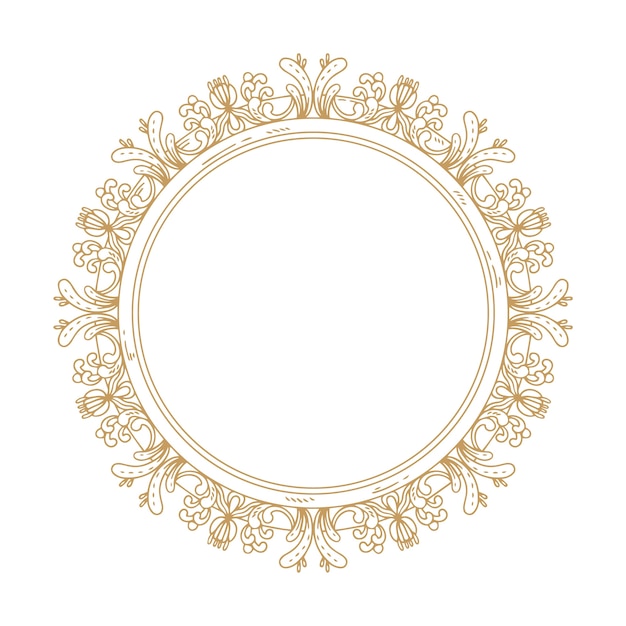 Hand drawn engraving frame template