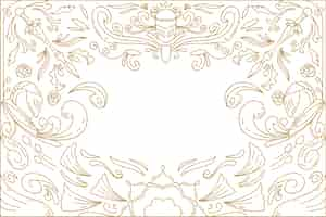 Free vector hand drawn engraving ornamental background