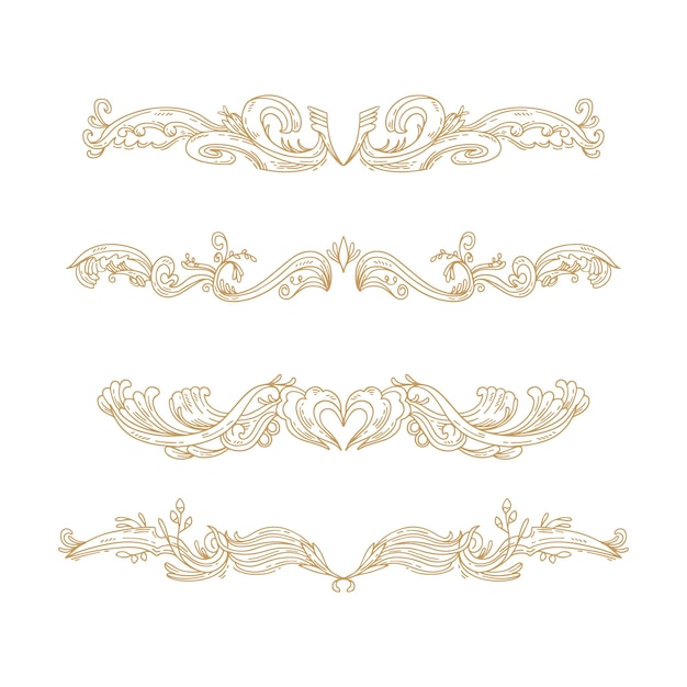 Hand Drawn Engraving Ornaments Collection – Free Vector Download