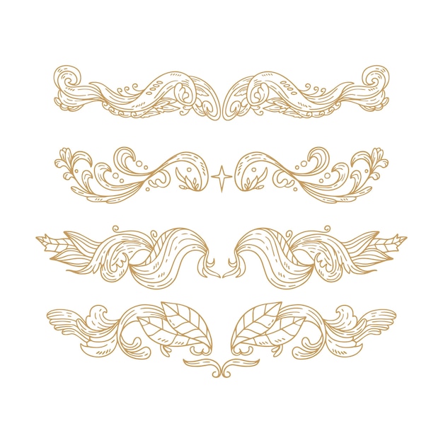 Free vector hand drawn engraving ornaments collection