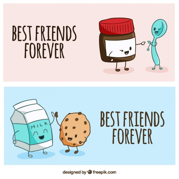 Free vector hand drawn enjoyable friends banners