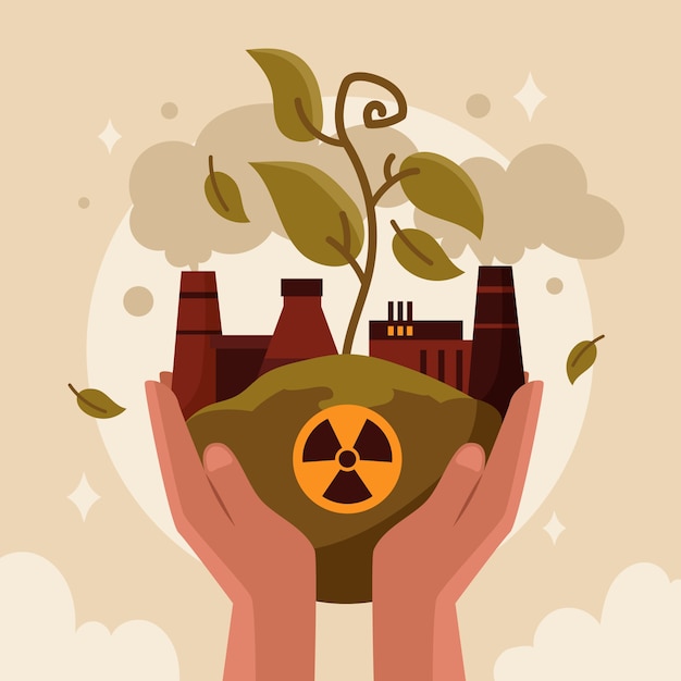 Бесплатное векторное изображение Нарисованная рукой иллюстрация загрязнения окружающей среды