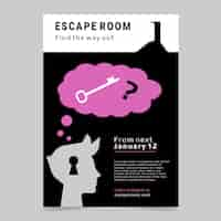 Vettore gratuito poster di escape room disegnato a mano