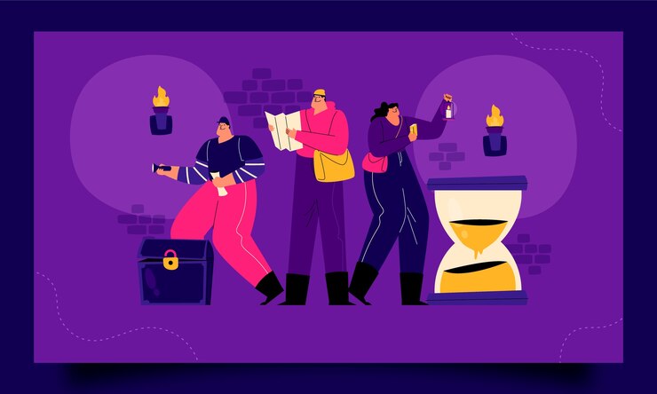 Free Vector hand drawn escape room twitch background