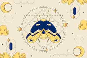 Free vector hand drawn esoteric background