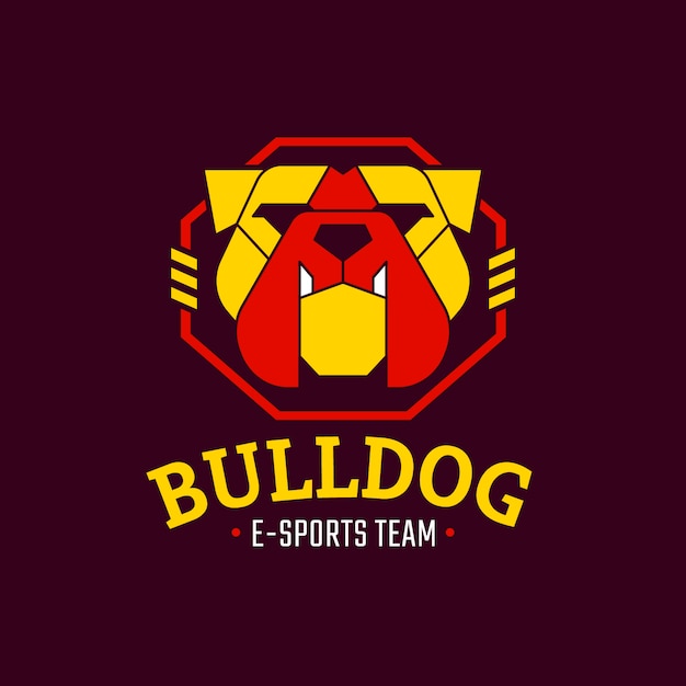 Hand drawn esport bulldog  logo template