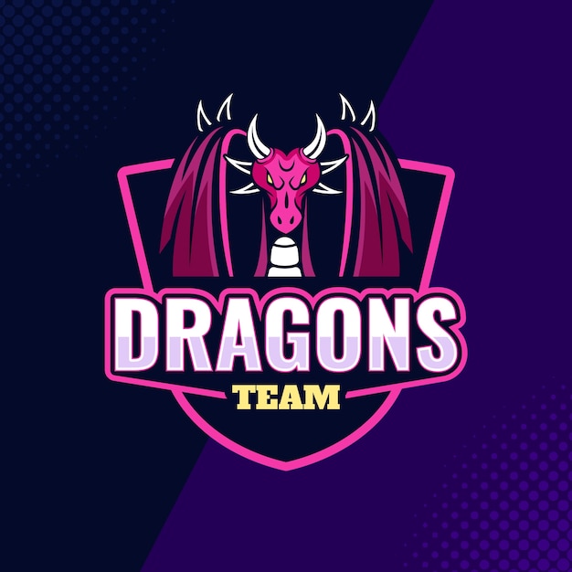 Free vector hand drawn esport dragon logo