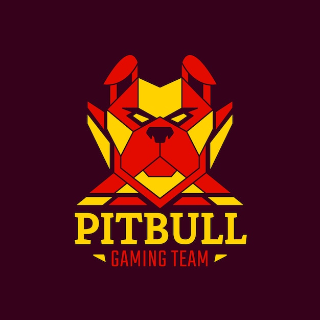 Free vector hand drawn esport pitbull  logo template