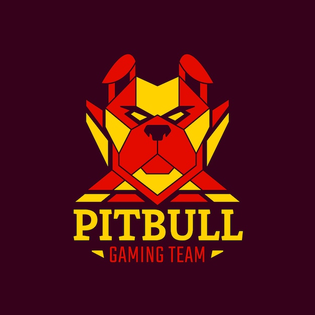 Hand drawn esport pitbull  logo template