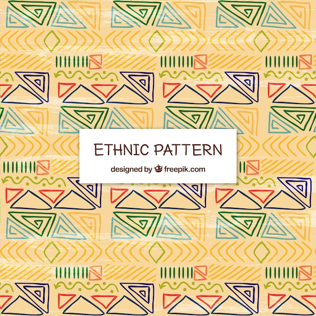 Hand drawn ethinc pattern background