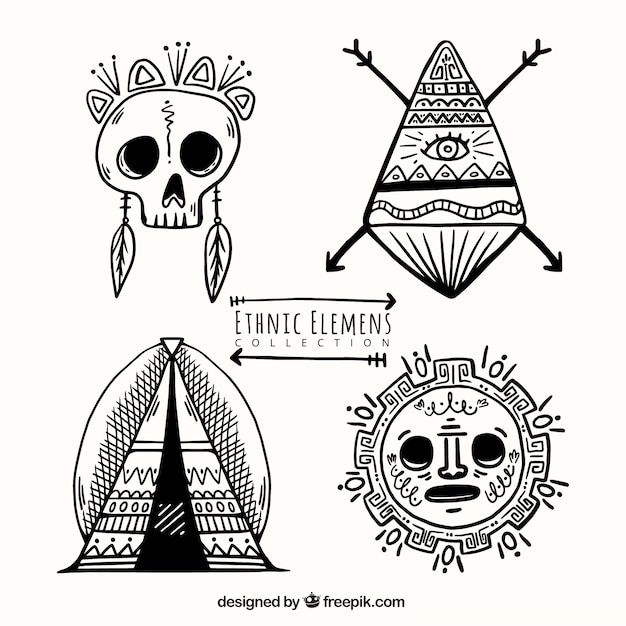  hand drawn ethnic accessories pack