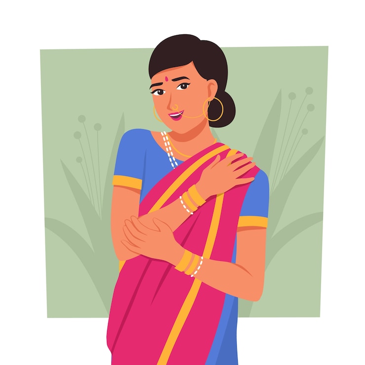 Free Vector hand drawn ethnic beauty illustration