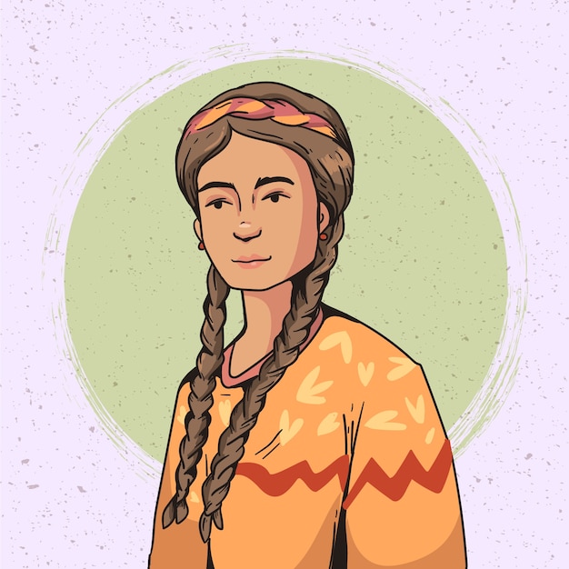 Free vector hand drawn ethnic beauty illustration