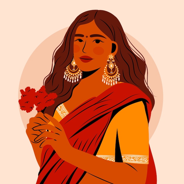 Free vector hand drawn ethnic beauty illustration