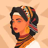 Free vector hand drawn ethnic beauty illustration