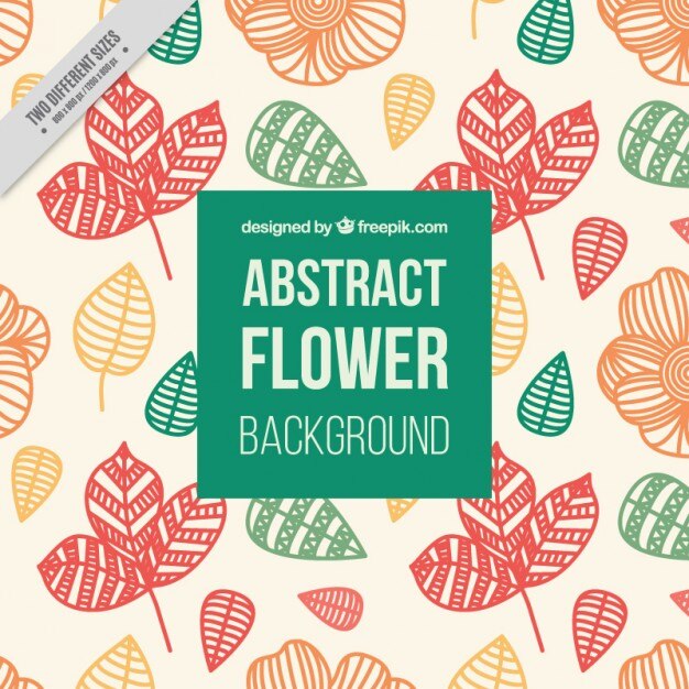 Free Vector hand drawn ethnic leaves and flowers background 