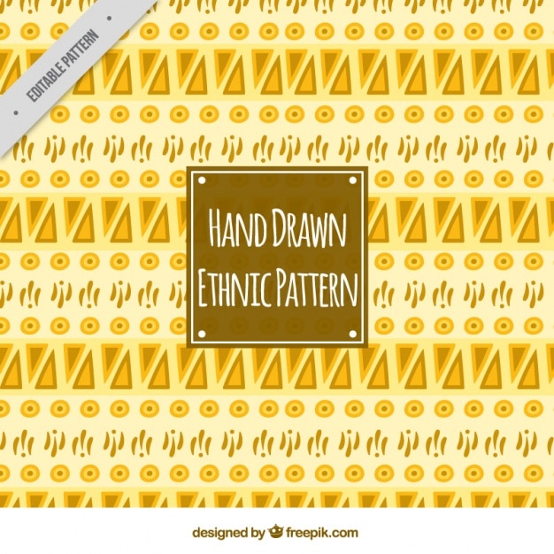 Free vector hand drawn ethnic pattern, yellow color