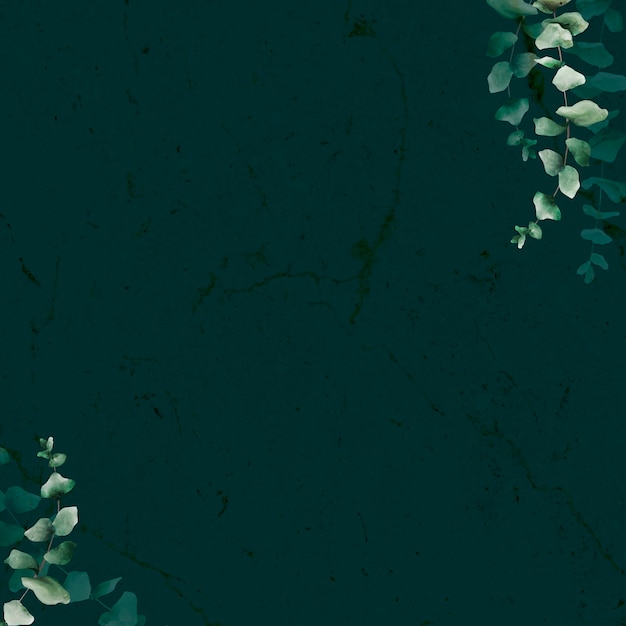 Free vector hand drawn eucalyptus leaf pattern on dark background