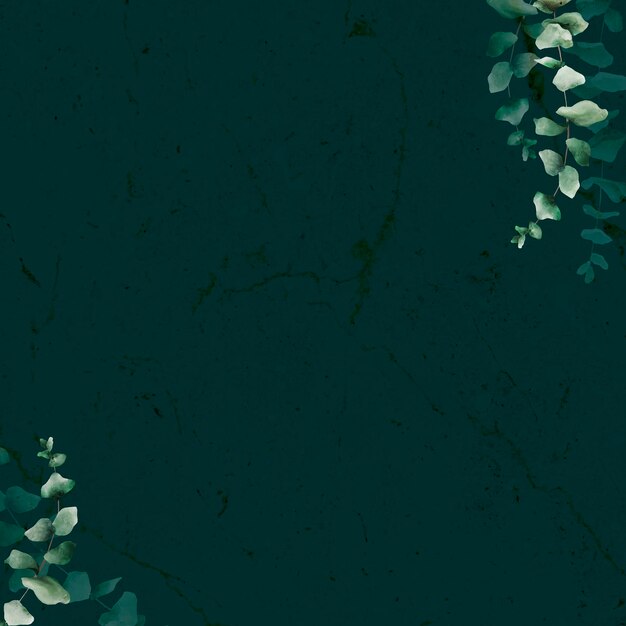 어두운 배경에 손으로 그린된 유칼립투스 잎 패턴