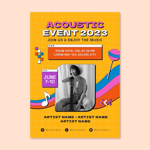Free vector hand drawn event poster template