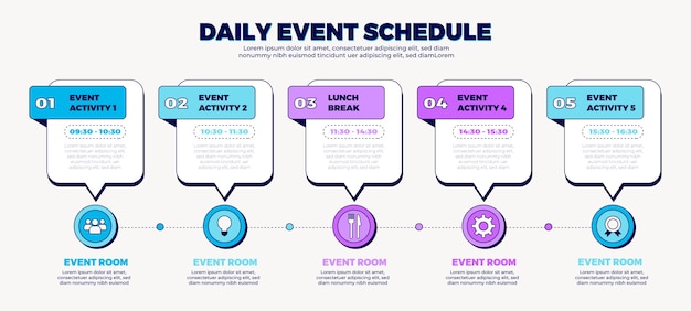 Free vector hand drawn event schedule design template