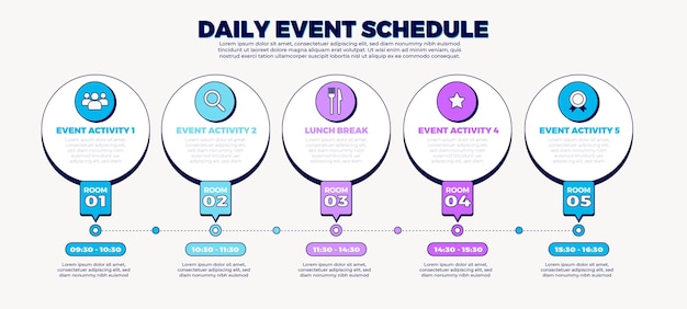 Free vector hand drawn event schedule design template