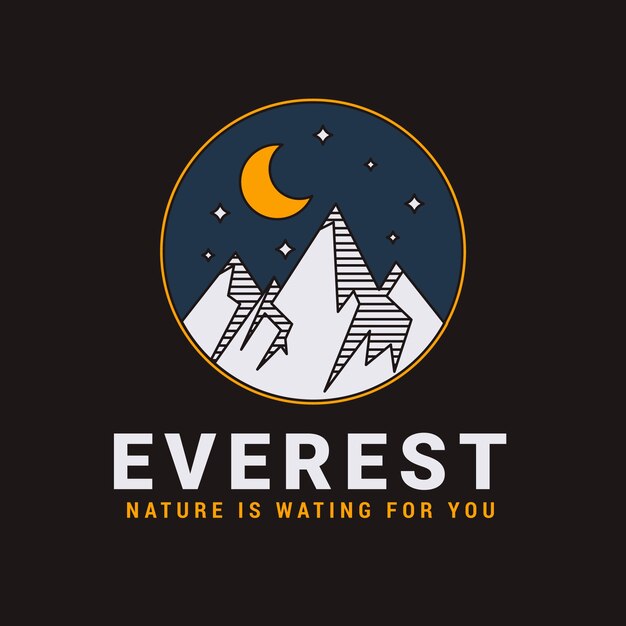 hand drawn everest logo design