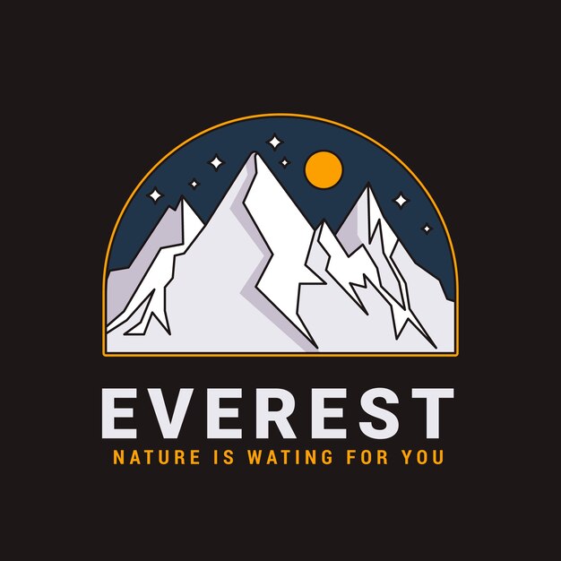 hand drawn everest logo design