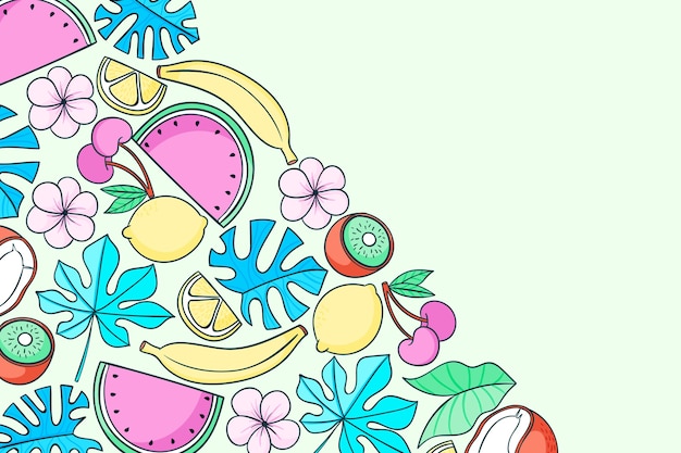 Free vector hand drawn exotic summertime background