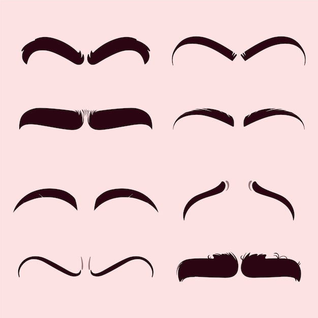 Free vector hand drawn eyebrows  outline illustration