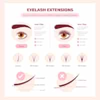 Free vector hand drawn eyelash extension infographic