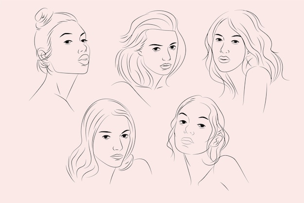 Free vector hand drawn face drawing illustration