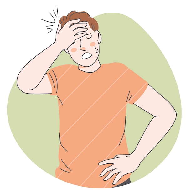 Hand drawn facepalm illustration