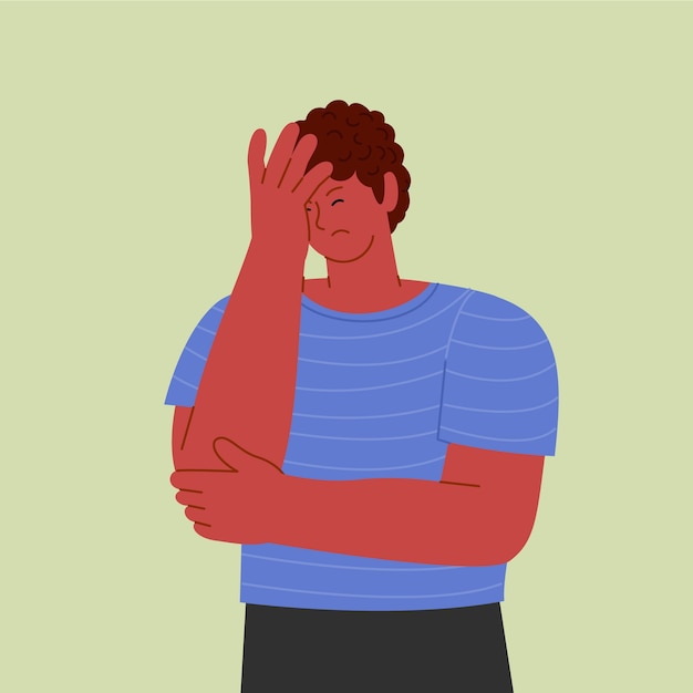 Free vector hand drawn facepalm illustration