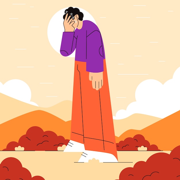 Hand drawn facepalm illustration