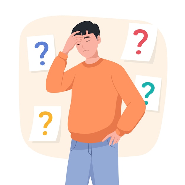 무료로 다운로드 가능한 고민하는 사람 벡터 & 일러스트