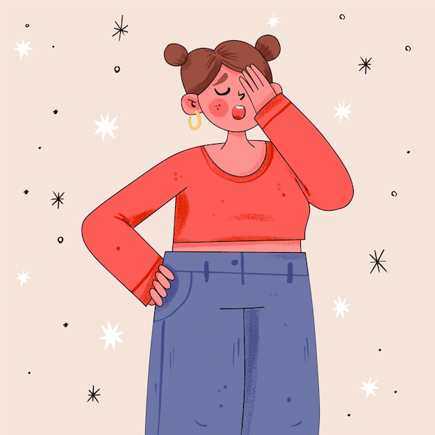 Free vector hand drawn facepalm illustration