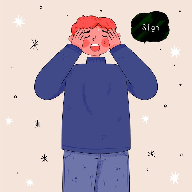 Hand drawn facepalm illustration