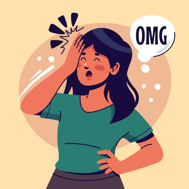 Free vector hand drawn facepalm illustration