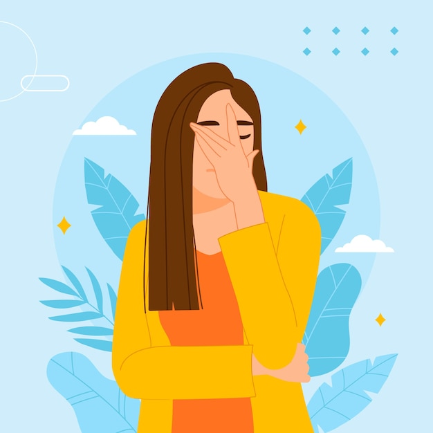 Free vector hand drawn facepalm illustration