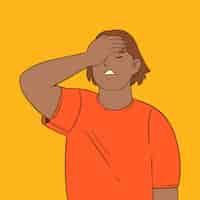 Free vector hand drawn facepalm  illustration