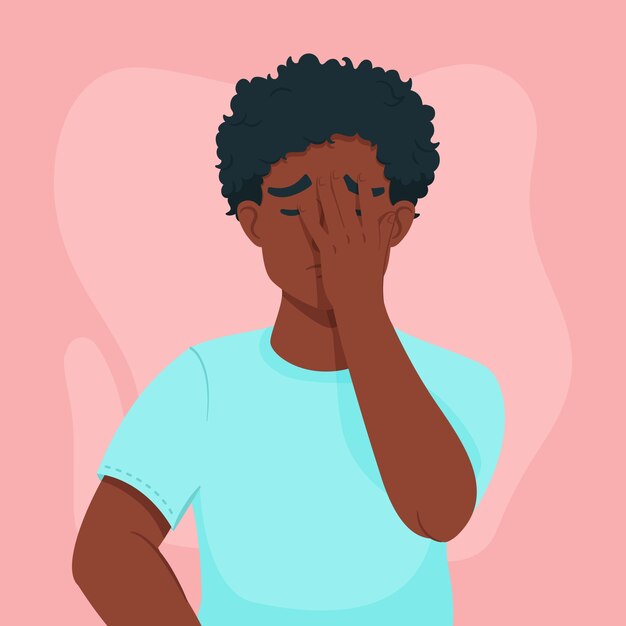 hand drawn facepalm illustration