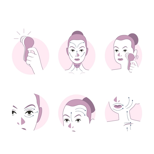 Free vector hand drawn facial massage technique