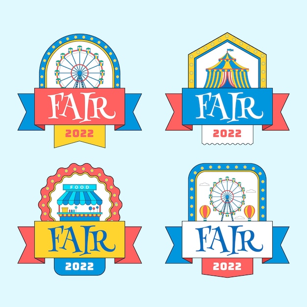 Free vector hand drawn fairfun labels template