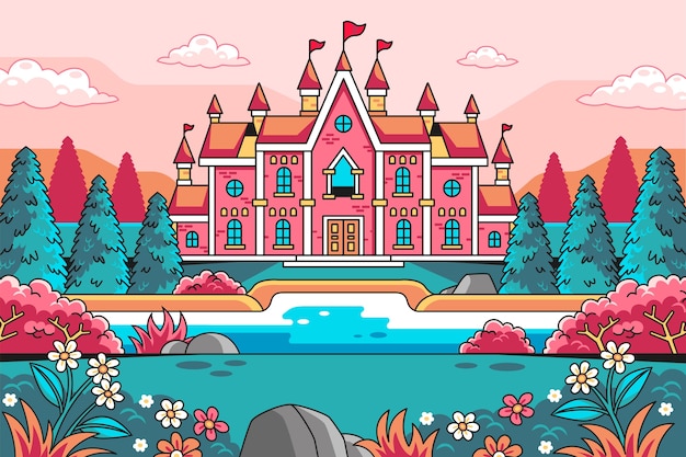 Hand drawn fairytale background