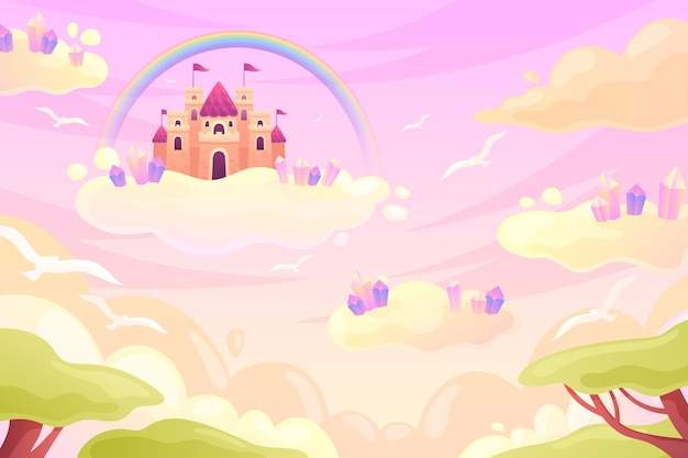 Free vector hand drawn fairytale background