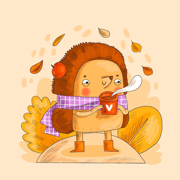 Free vector hand drawn fall cartoon character illustration